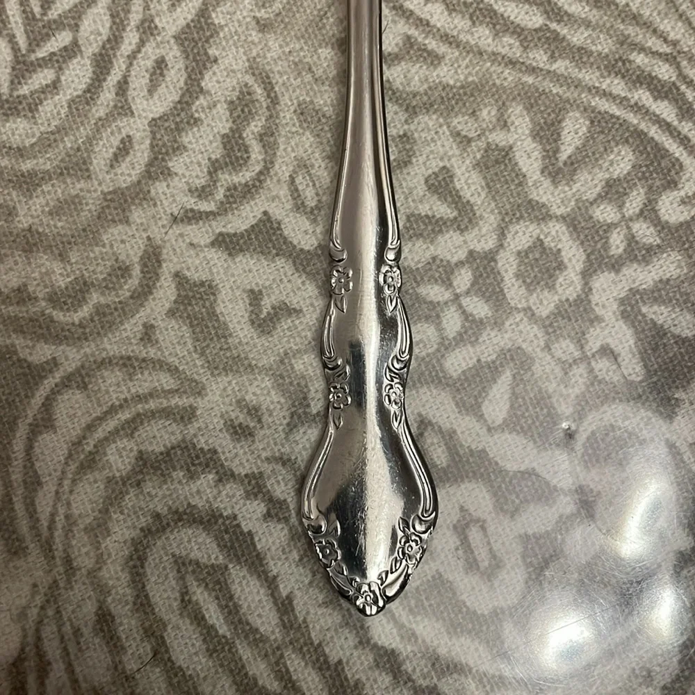 Retroneu stainless steel dinner‎ Fork 18-8 Korea flower pattern